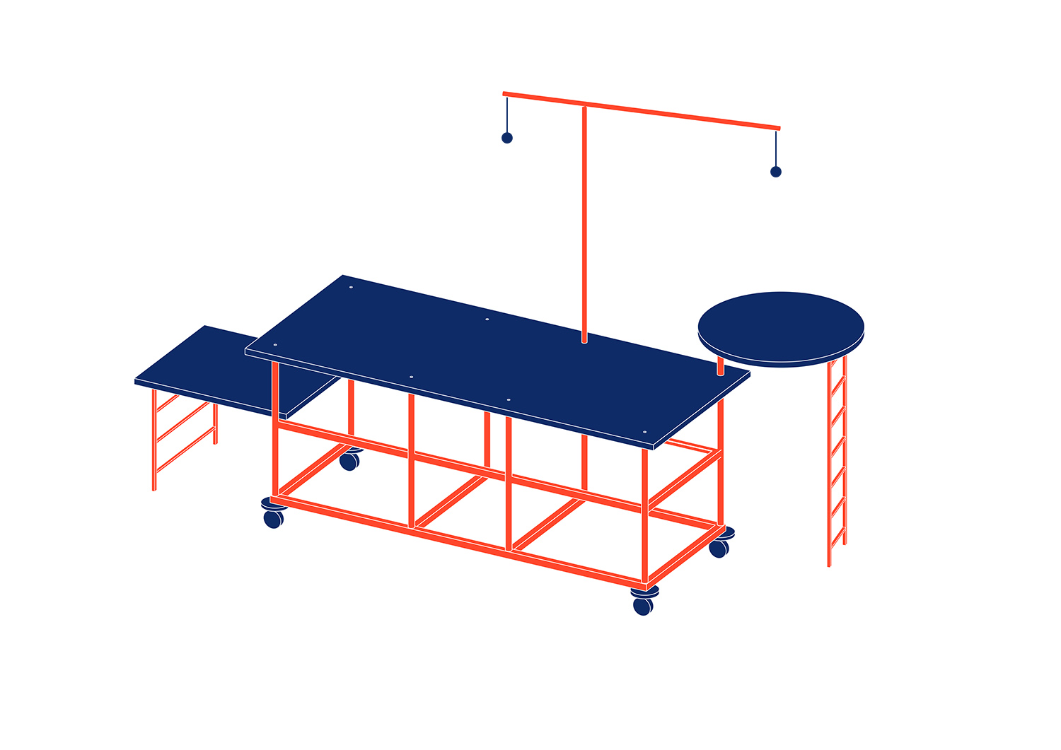 Adap-table - galda aksonometrija